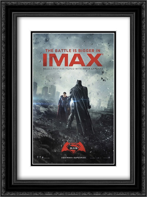 Batman V Superman: Dawn of Justice 18x24 Black Ornate Wood Framed Movie Poster with Double Matting