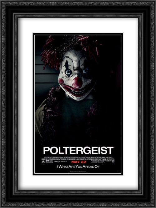 Poltergeist 18x24 Black Ornate Wood Framed Movie Poster with Double Matting