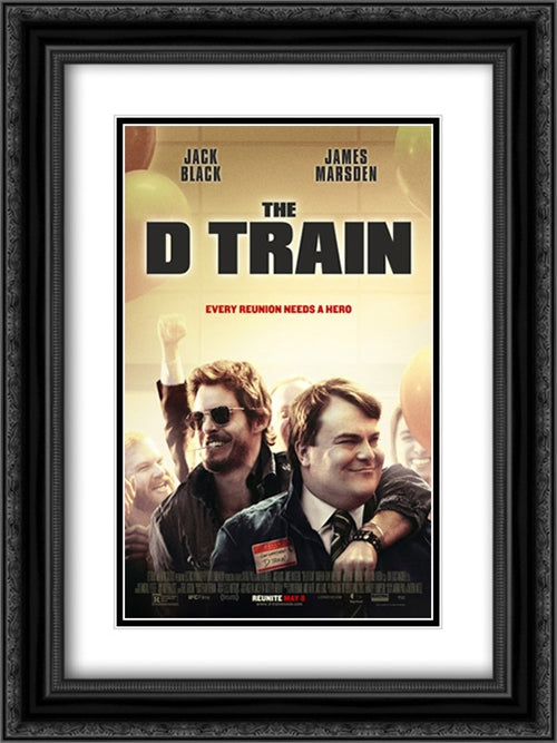 The D Train 18x24 Black Ornate Wood Framed Movie Poster with Double Matting