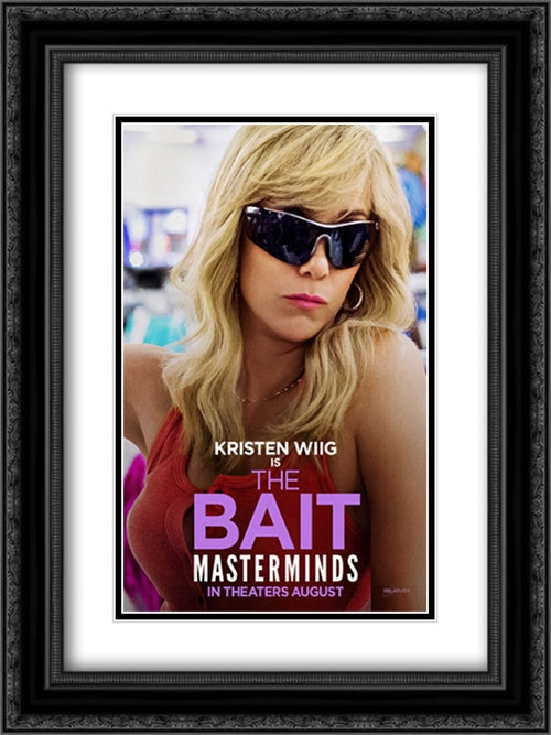 Masterminds 18x24 Black Ornate Wood Framed Movie Poster with Double Matting