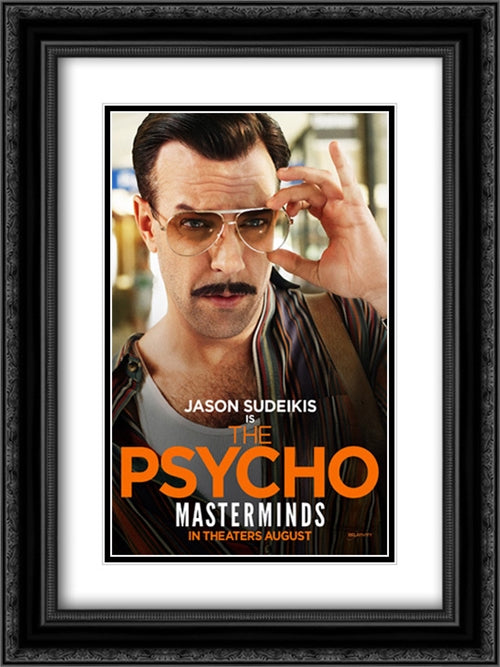 Masterminds 18x24 Black Ornate Wood Framed Movie Poster with Double Matting