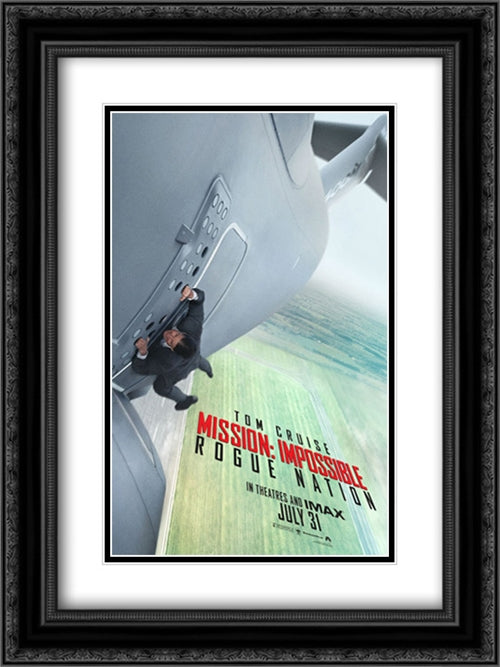 Mission: Impossible Rogue Nation 18x24 Black Ornate Wood Framed Movie Poster with Double Matting
