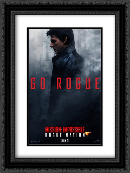 Mission: Impossible Rogue Nation 18x24 Black Ornate Wood Framed Movie Poster with Double Matting