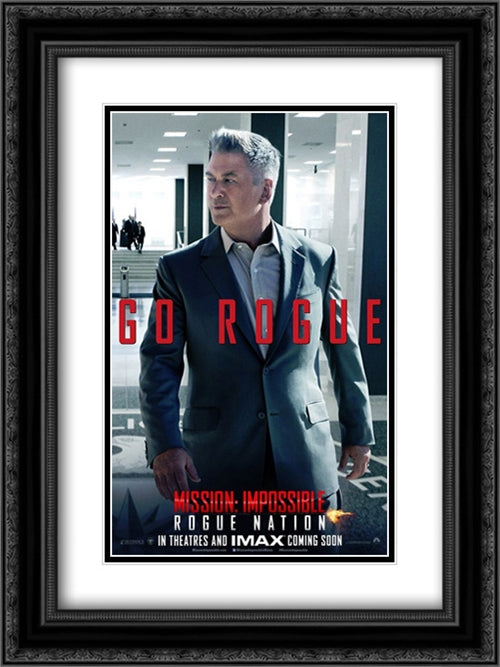 Mission: Impossible Rogue Nation 18x24 Black Ornate Wood Framed Movie Poster with Double Matting