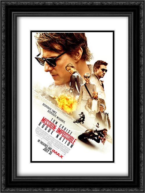 Mission: Impossible Rogue Nation 18x24 Black Ornate Wood Framed Movie Poster with Double Matting