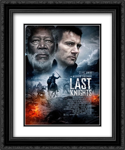 Last Knights 20x24 Black Ornate Wood Framed Movie Poster with Double Matting