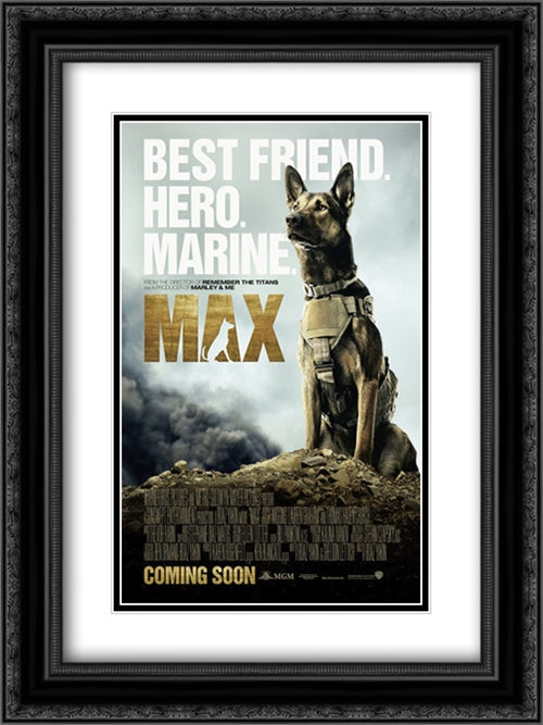 Max 18x24 Black Ornate Wood Framed Movie Poster with Double Matting