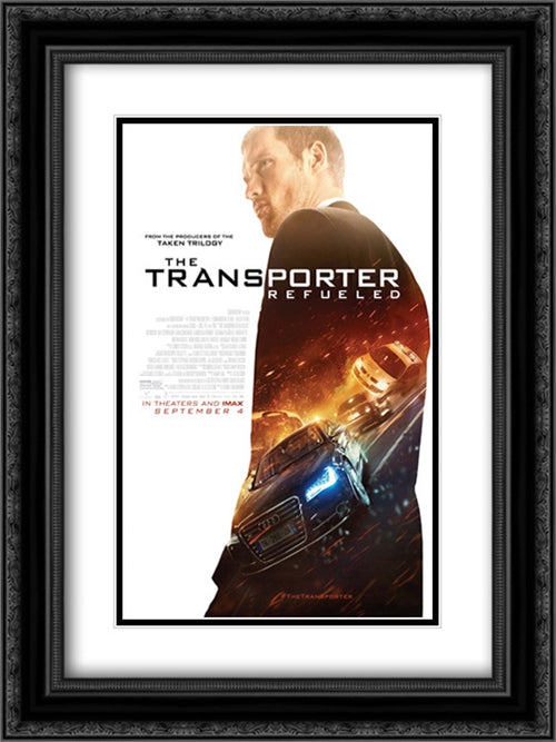 The Transporter Refueled 18x24 Black Ornate Wood Framed Movie Poster with Double Matting