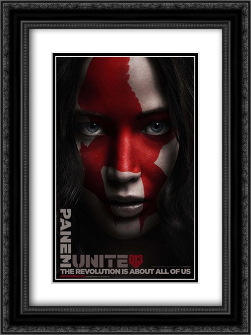 The Hunger Games: Mockingjay Part 2 18x24 Black Ornate Wood Framed Movie Poster with Double Matting