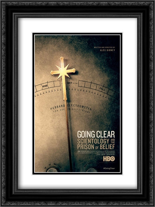 Going Clear: Scientology and the Prison of Belief 18x24 Black Ornate Wood Framed Movie Poster with Double Matting