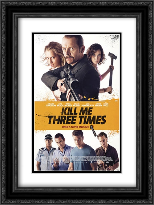 Kill Me Three Times 18x24 Black Ornate Wood Framed Movie Poster with Double Matting