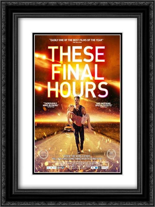 These Final Hours 18x24 Black Ornate Wood Framed Movie Poster with Double Matting