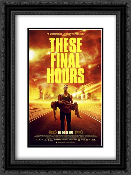 These Final Hours 18x24 Black Ornate Wood Framed Movie Poster with Double Matting