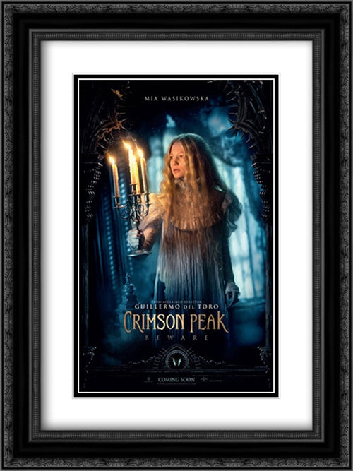Crimson Peak 18x24 Black Ornate Wood Framed Movie Poster with Double Matting