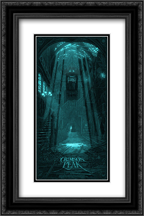 Crimson Peak 16x24 Black Ornate Wood Framed Movie Poster with Double Matting