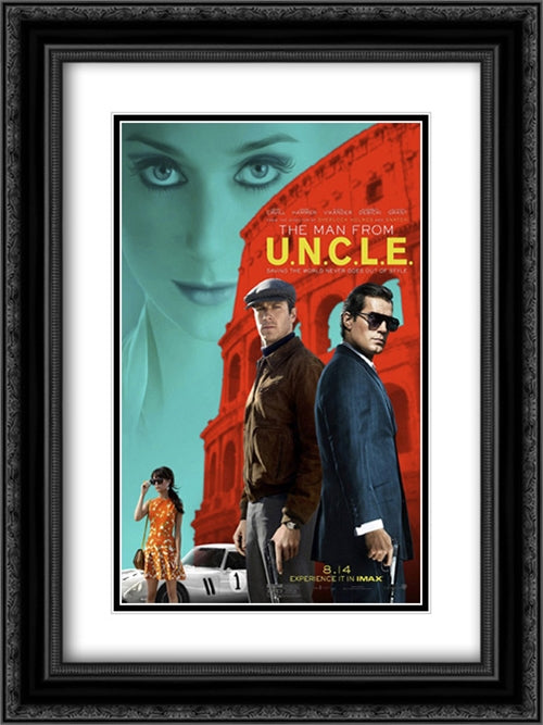 The Man From U.N.C.L.E. 18x24 Black Ornate Wood Framed Movie Poster with Double Matting