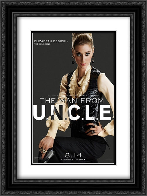 The Man From U.N.C.L.E. 18x24 Black Ornate Wood Framed Movie Poster with Double Matting