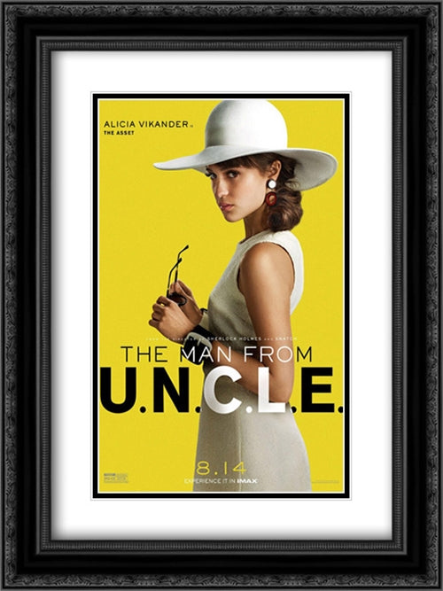 The Man From U.N.C.L.E. 18x24 Black Ornate Wood Framed Movie Poster with Double Matting