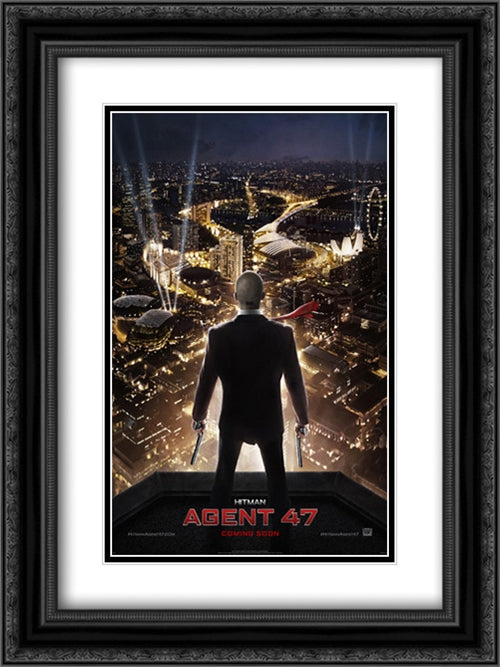 Hitman: Agent 47 18x24 Black Ornate Wood Framed Movie Poster with Double Matting