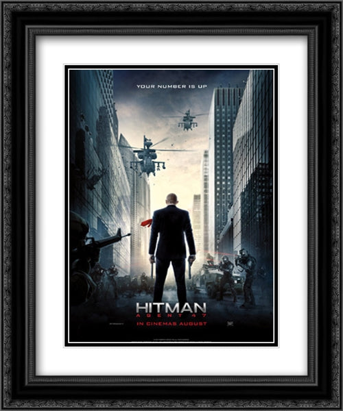 Hitman: Agent 47 20x24 Black Ornate Wood Framed Movie Poster with Double Matting