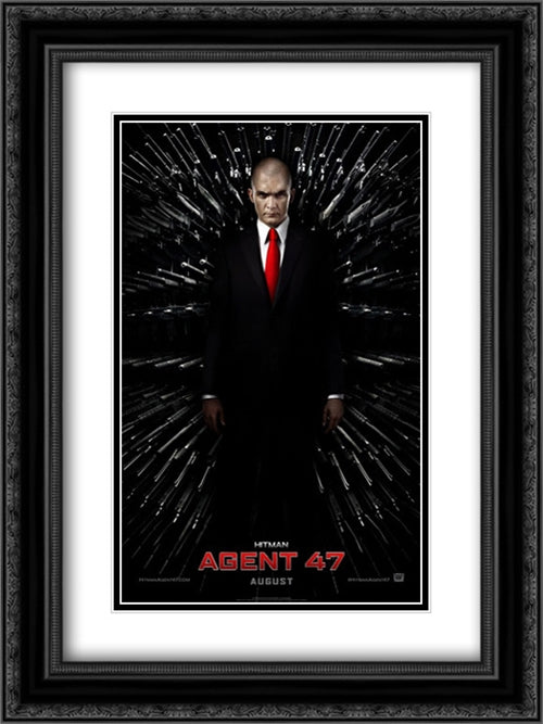 Hitman: Agent 47 18x24 Black Ornate Wood Framed Movie Poster with Double Matting
