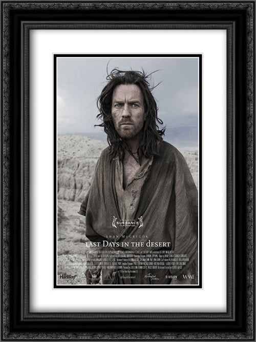 Last Days in the Desert 18x24 Black Ornate Wood Framed Movie Poster with Double Matting