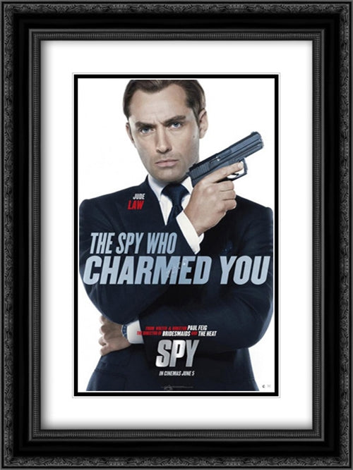 Spy 18x24 Black Ornate Wood Framed Movie Poster with Double Matting