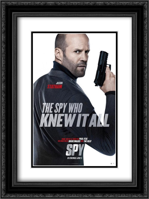 Spy 18x24 Black Ornate Wood Framed Movie Poster with Double Matting