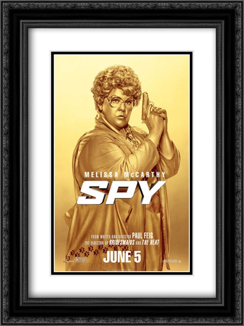 Spy 18x24 Black Ornate Wood Framed Movie Poster with Double Matting