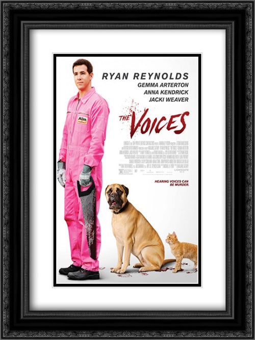 The Voices 18x24 Black Ornate Wood Framed Movie Poster with Double Matting