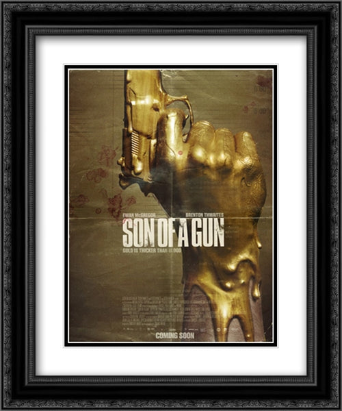Son of a Gun 20x24 Black Ornate Wood Framed Movie Poster with Double Matting
