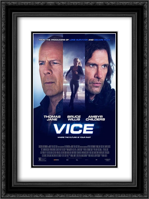 Vice 18x24 Black Ornate Wood Framed Movie Poster with Double Matting
