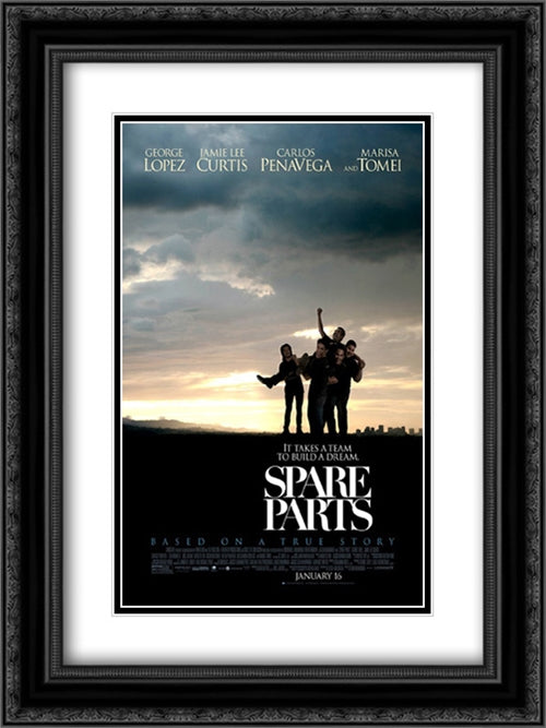 Spare Parts 18x24 Black Ornate Wood Framed Movie Poster with Double Matting
