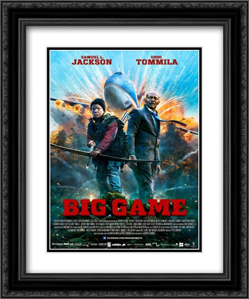 Big Game 20x24 Black Ornate Wood Framed Movie Poster with Double Matting