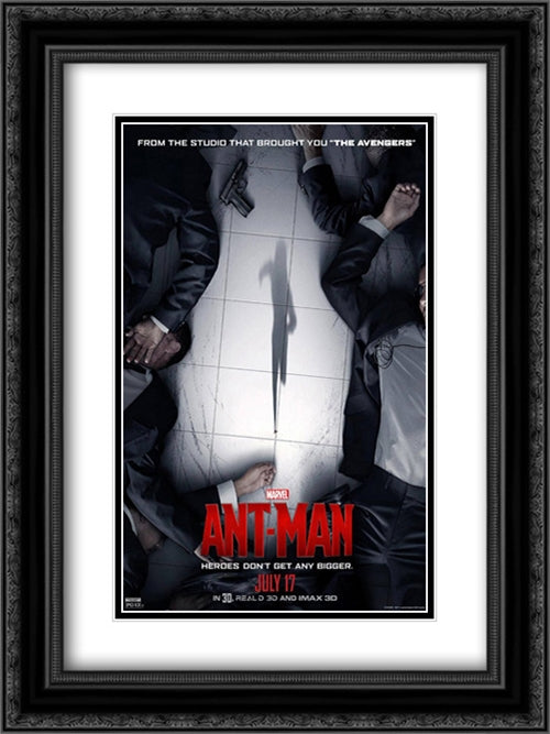 Ant-Man 18x24 Black Ornate Wood Framed Movie Poster with Double Matting
