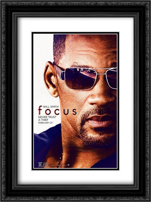 Focus 18x24 Black Ornate Wood Framed Movie Poster with Double Matting