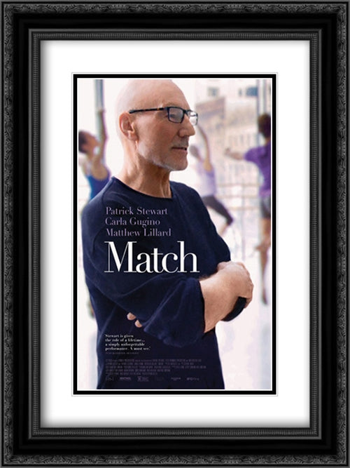 Match 18x24 Black Ornate Wood Framed Movie Poster with Double Matting