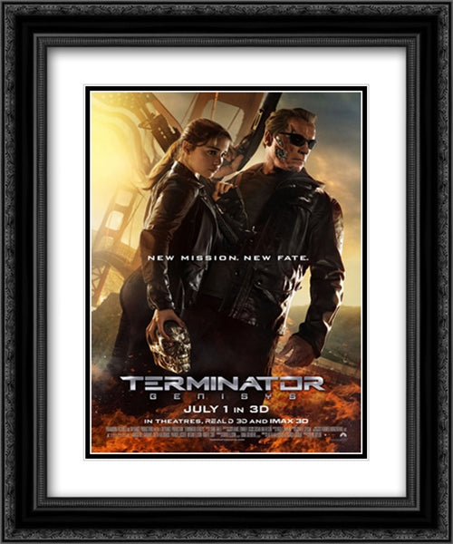 Terminator: Genisys 20x24 Black Ornate Wood Framed Movie Poster with Double Matting