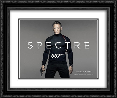 007 Spectre 24x20 Black Ornate Wood Framed Movie Poster with Double Matting