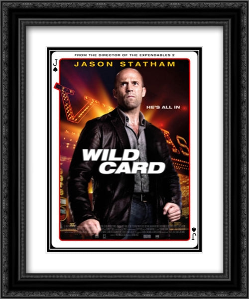 Wild Card 20x24 Black Ornate Wood Framed Movie Poster with Double Matting