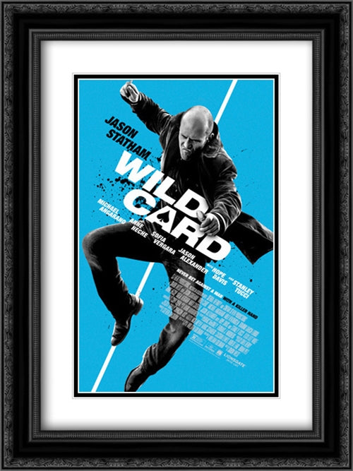 Wild Card 18x24 Black Ornate Wood Framed Movie Poster with Double Matting