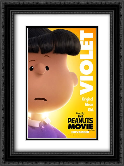 The Peanuts Movie 18x24 Black Ornate Wood Framed Movie Poster with Double Matting