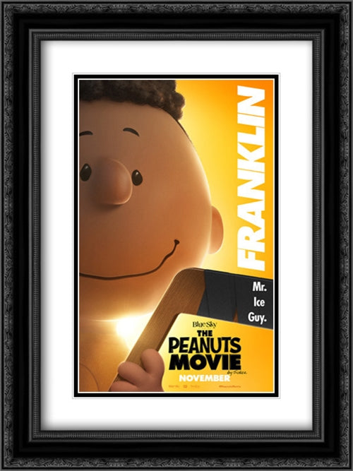 The Peanuts Movie 18x24 Black Ornate Wood Framed Movie Poster with Double Matting