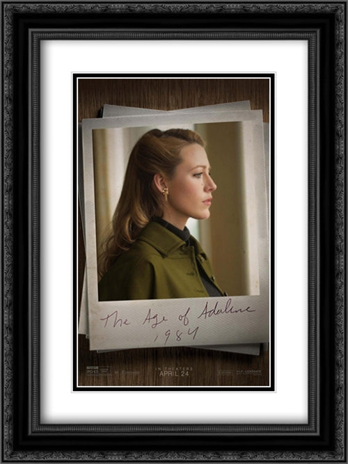 The Age of Adaline 18x24 Black Ornate Wood Framed Movie Poster with Double Matting