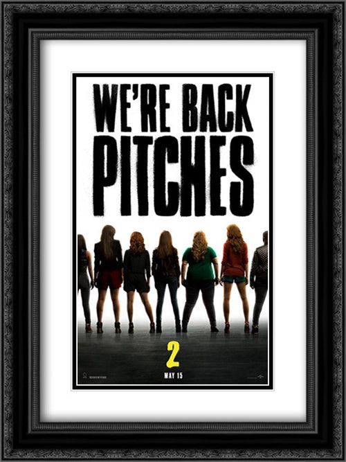 Pitch Perfect 2 18x24 Black Ornate Wood Framed Movie Poster with Double Matting