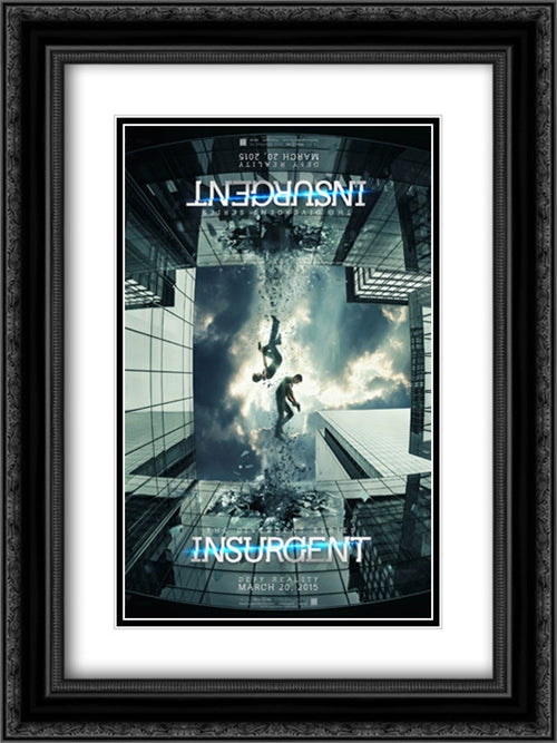 Insurgent 18x24 Black Ornate Wood Framed Movie Poster with Double Matting