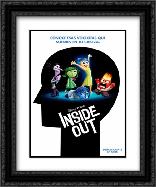 Inside Out 20x24 Black Ornate Wood Framed Movie Poster with Double Matting