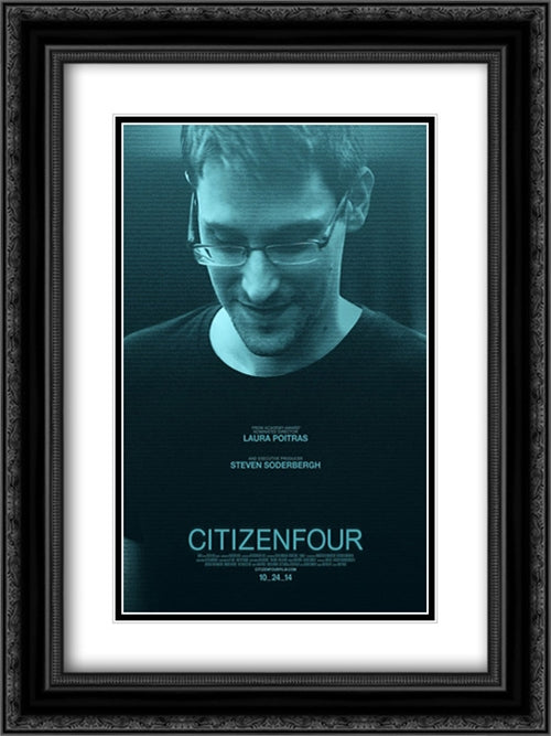 Citizenfour 18x24 Black Ornate Wood Framed Movie Poster with Double Matting