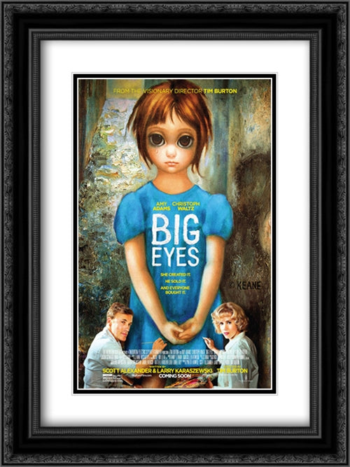 Big Eyes 18x24 Black Ornate Wood Framed Movie Poster with Double Matting