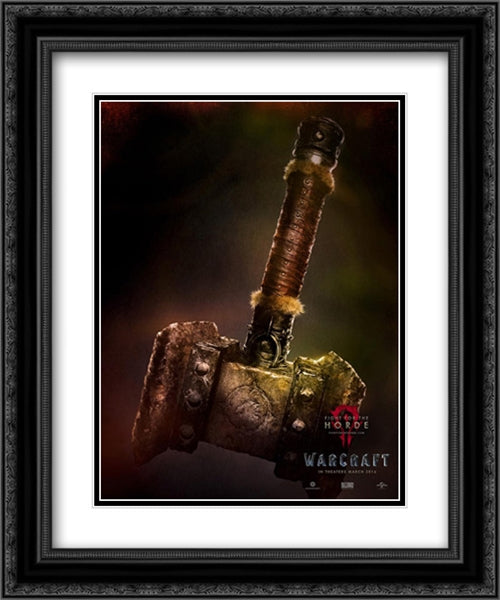 Warcraft 20x24 Black Ornate Wood Framed Movie Poster with Double Matting
